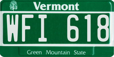 VT license plate WFI618