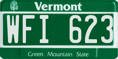 VT license plate WFI623