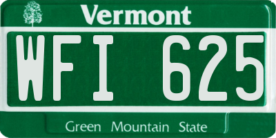VT license plate WFI625