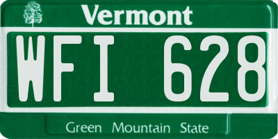 VT license plate WFI628
