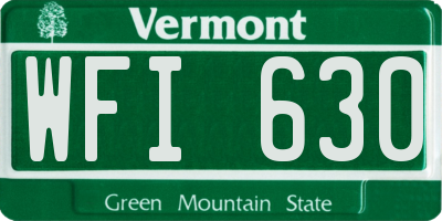 VT license plate WFI630