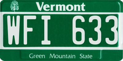 VT license plate WFI633