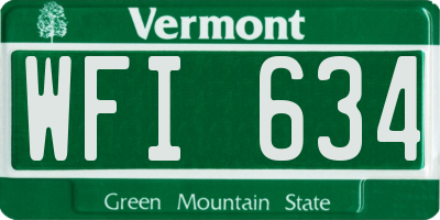 VT license plate WFI634