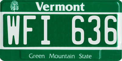 VT license plate WFI636