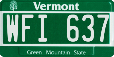 VT license plate WFI637