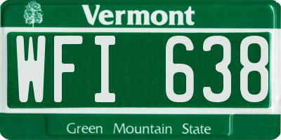 VT license plate WFI638