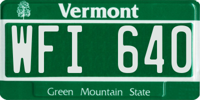 VT license plate WFI640