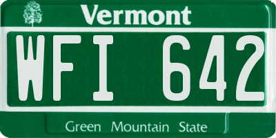 VT license plate WFI642