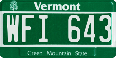 VT license plate WFI643
