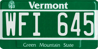 VT license plate WFI645
