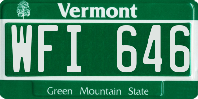 VT license plate WFI646