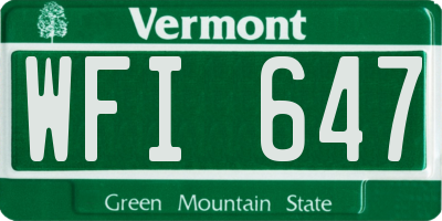 VT license plate WFI647