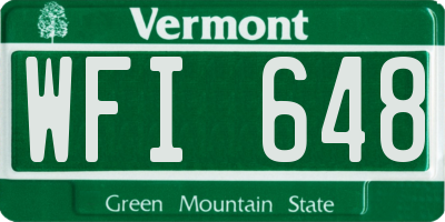 VT license plate WFI648