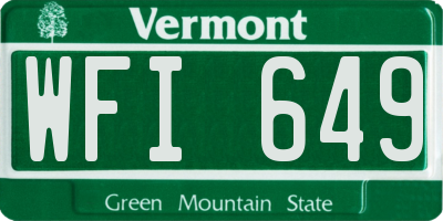 VT license plate WFI649