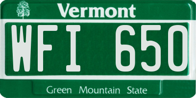 VT license plate WFI650