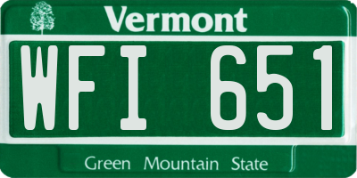 VT license plate WFI651