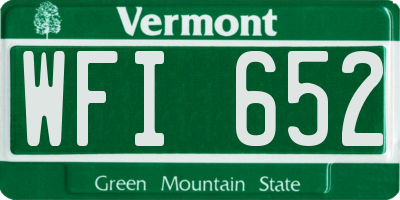 VT license plate WFI652