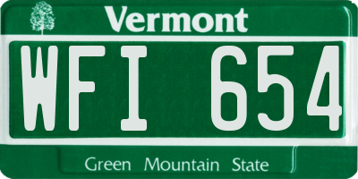 VT license plate WFI654