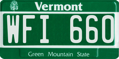 VT license plate WFI660