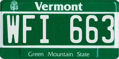 VT license plate WFI663