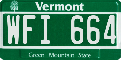 VT license plate WFI664