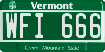VT license plate WFI666