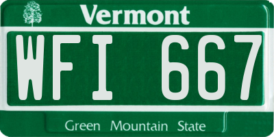 VT license plate WFI667