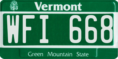 VT license plate WFI668