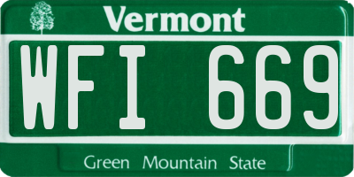 VT license plate WFI669