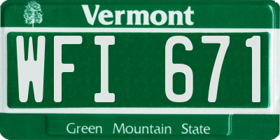 VT license plate WFI671
