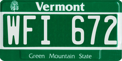 VT license plate WFI672