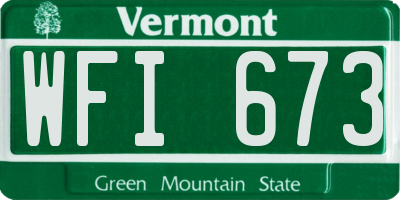 VT license plate WFI673