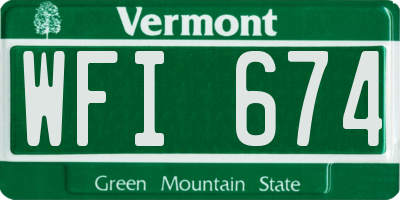 VT license plate WFI674