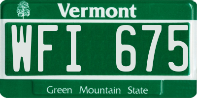VT license plate WFI675