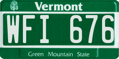 VT license plate WFI676