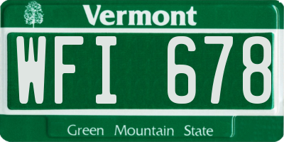 VT license plate WFI678