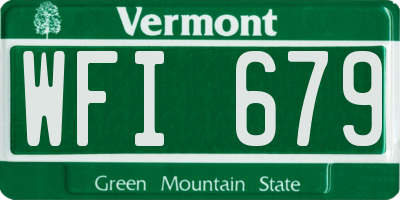 VT license plate WFI679