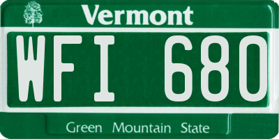 VT license plate WFI680