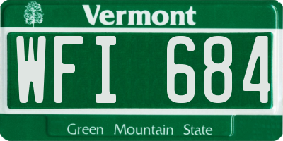 VT license plate WFI684