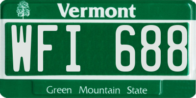 VT license plate WFI688