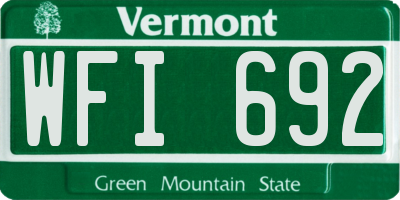 VT license plate WFI692
