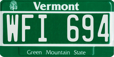 VT license plate WFI694