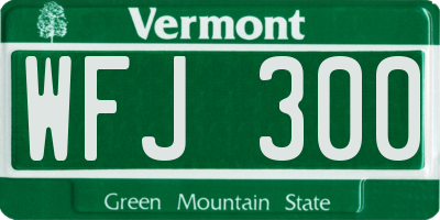 VT license plate WFJ300