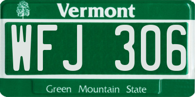 VT license plate WFJ306