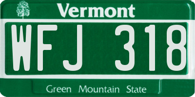 VT license plate WFJ318
