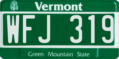 VT license plate WFJ319