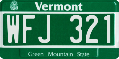 VT license plate WFJ321