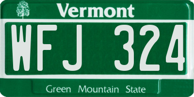 VT license plate WFJ324