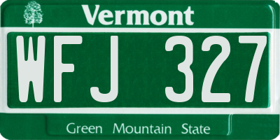 VT license plate WFJ327