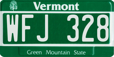 VT license plate WFJ328